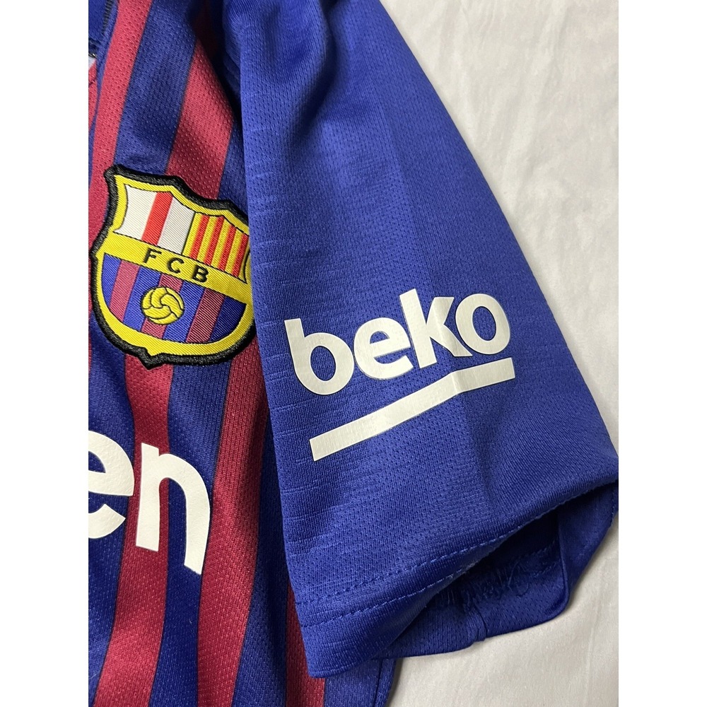 Nike Dri Fit Barcelona Rakuten Jersey Children's Size 24 Red Blue Stripe Soccer - Picture 7 of 10